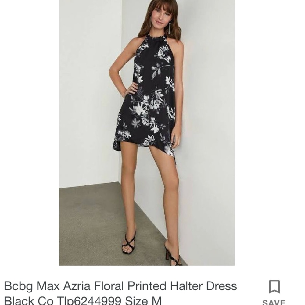 BCBGMaxAzria Black and White Floral Mini Dress